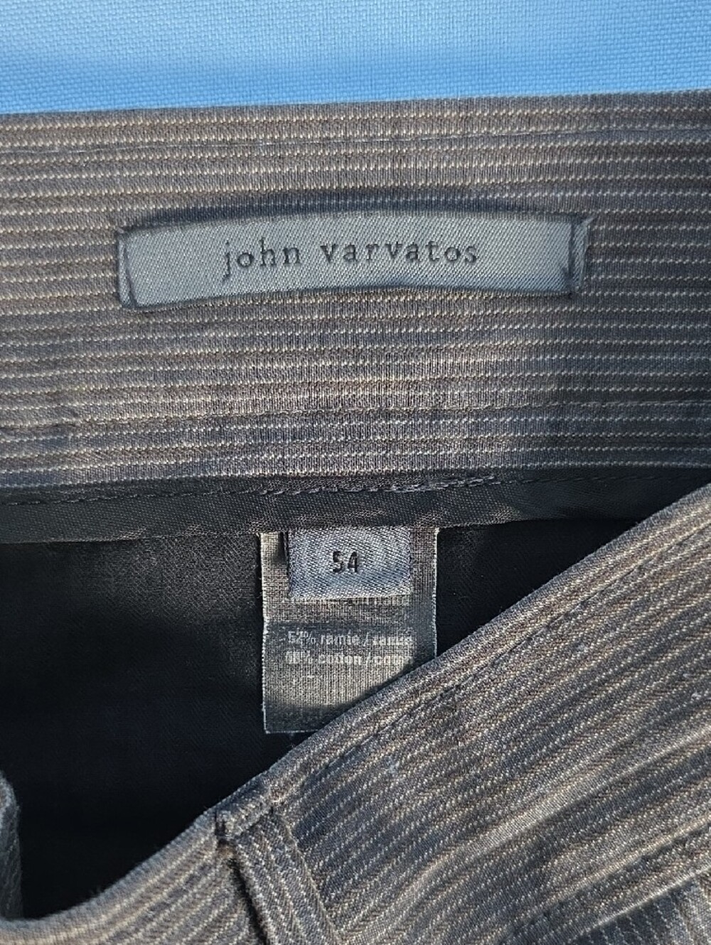 John Varvatos 36 Italian Chinos Pants in Dark Tan Designer Trousers
